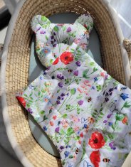 MY SWEET BABY Odeja z medvedkom in polnilom ter oblikovano blazino - 2-delni komplet - travnik
