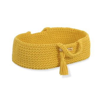 MY SWEET BABY Nosilec za punčke Moses Basket BOHO iz bombaža - rumen