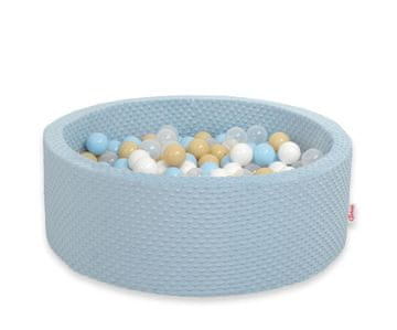 Bobono Suhi bazen Minky V-30 cm s 300 žogicami - megleno moder