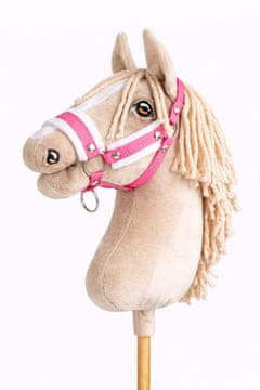 BB Nastavljiva ovratnica za konje Hobby Horse A3 roza z belim krznom