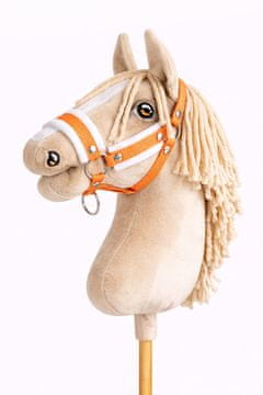 BB Nastavljiva ovratnica za konje Hobby Horse A3 oranžna z belim krznom