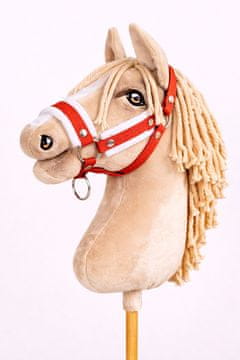 BB Nastavljiva ovratnica za konje Hobby Horse A3 rdeča z belim krznom