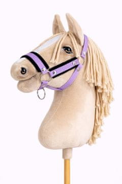 BB Nastavljiva ovratnica za konje Hobby Horse A3 vijolična s črnim krznom