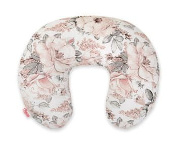 Bobono Dojilna blazina v obliki fižola + snemljiva prevleka - Sepia Roses