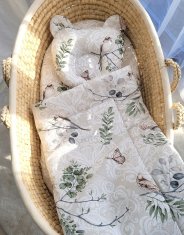MY SWEET BABY Odeja z medvedkom in polnilom ter oblikovano blazino - 2-delni komplet - Rjave ptice