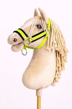 BB Nastavljiva ovratnica za konje Hobby Horse A3 v neon zelenem odtenku s črnim krznom