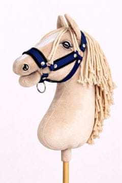 BB Nastavljiva ovratnica za konje Hobby Horse A3 temno modra s črnim krznom