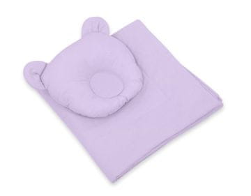 MY SWEET BABY Otroška posteljnina s polnilom, odejo in blazino z medvedkom - 2-delni komplet - vijolična