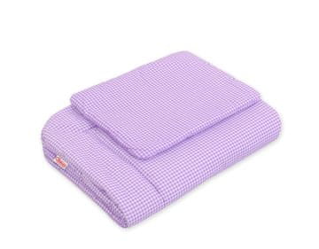Bobono Otroški komplet posteljnine s polnilom, 2 kosa, 75x100cm NEWBORN - Vijolična pepita