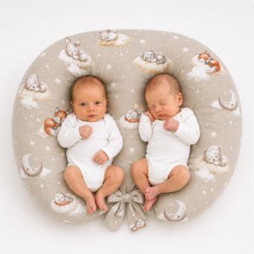 Bobono Vzglavnik za dojenje Twinkle Woodland Twins s snemljivo prevleko