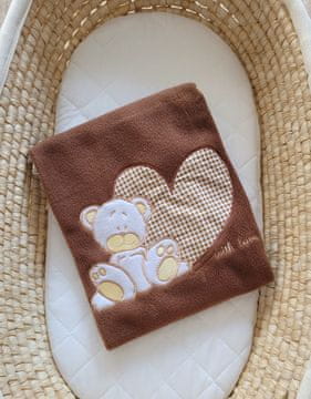 MY SWEET BABY Flis odejica za dojenčke - Milo - Medvedek s srčkom, rjava