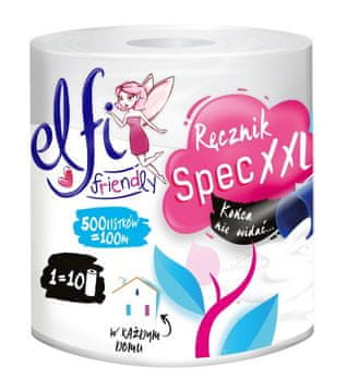 Elfi Friendly 2-slojne bele papirnate brisače 1 rola