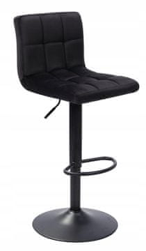 It Črn žameten barski stol, vrtljiv, nastavljiv po višini, 64-84 cm, Furnitex