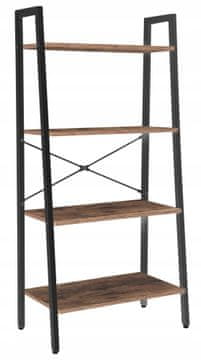 It Industrijska polica s 4 policami, rustikalno rjavo-črno ogrodje, 130,5 cm, Furnitex