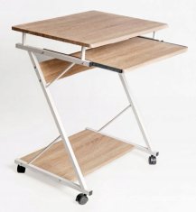 Sonoma pisalna miza na kolesih, bela, mobilni okvir, 60 cm, za učenje, Furnitex