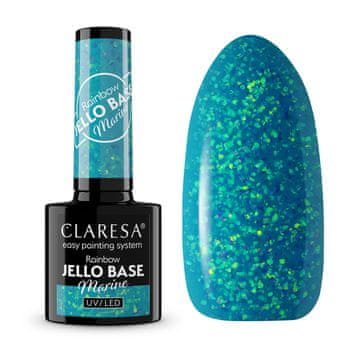 Claresa Rainbow Jello Base Marine - morsko modra s koščki folije / 5534