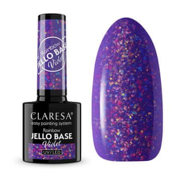 Claresa Rainbow Jello Base Violet - temno slivovo vijolična s koščki folije / 5541