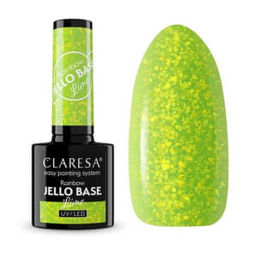Claresa Rainbow Jello Base Lime - limetino zelena s koščki folije / 5558