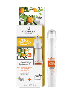 Serum za veke in predel pod očmi z očesnim očesom in vitaminom C 15 ml / z roll-onom