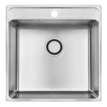 Laveo Enojno jekleno korito s sifonom BESOS INOX