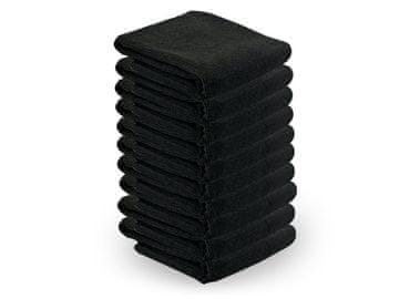 ACTIVESHOP Brisača iz mikrovlaken 73 x 40 cm 10 kosov črne barve