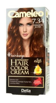 DELIA Cosmetics Cameleo HCC Permanentna barva Omega+ št. 7.34 Cimetno blond 1 pakiranje.