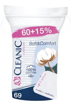 Harper Cleanic Soft & Comfort kvadratni kozmetični vložki 1 paket - 69 kosov (60+15%)