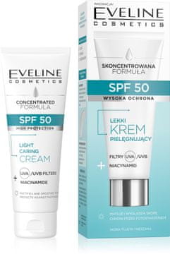 Eveline lahka hranilna krema SPF 50 s filtri + niacinamid za mastno in mešano kožo 30 ml
