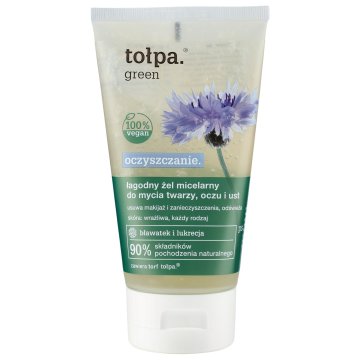 Zeleni čistilni micelarni gel za umivanje obraza, oči in ustnic, nežen, 150 ml