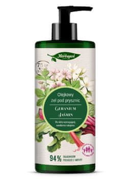 HERBAPOL Oljni gel za prhanje - geranija in jasmin 740 ml