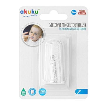 AKUKU 0393 Silikonska zobna ščetka za prste za dojenčke