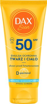 DAX Zaščitna emulzija za sončenje za obraz in telo SPF 50 Potovalna 50 ml