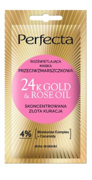 DAX PERFECTA 24K Gold&Rose Oil posvetljevalna maska proti gubam 8 ml