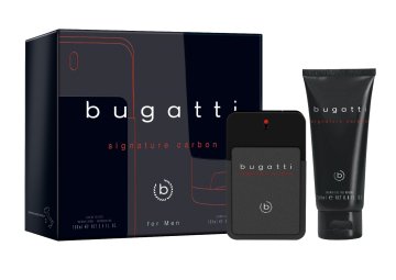 Darilni set BUGATTI Men's Signature Carbon (toaletna voda 100 ml + gel za prhanje 200 ml)
