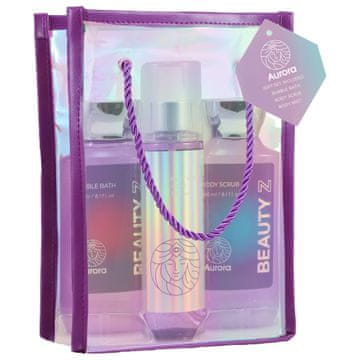 Darilni set AURORA Beauty s fluorescentno vrečko potonike in vrtnice - 3 izdelki
