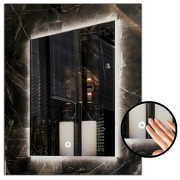 LED osvetljeno ogledalo 85x105 vodoodporno IP65 s stikalom na dotik