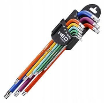 Ključi NEO Torx T10-50, komplet 9 kosov, barvni