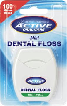 Beauty Formulas Zobna nitka Active Oral Care z voskom in meto