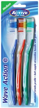 Beauty Formulas Zobna ščetka Active Oral Care Wave Action srednje velikosti, 1 pakiranje - 3 kosi