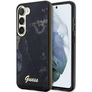 Guess Ovitek za Samsung Galaxy S23 Plus Golden Marble Collection črn
