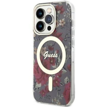 Guess GUESS HARDCASE ZA IPHONE 14 PRO 6.1 ZA MAGSAFE FLOWER GREEN KHIAKI