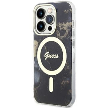 Guess GUESS TRDI OVITEK ZA IPHONE 14 PRO 6.1 ZA MAGSAFE MARMOR ZADNJE ZLAT