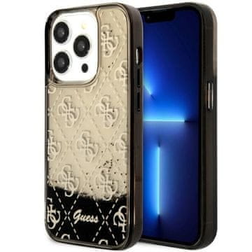 Guess Ovitek za iPhone 14 Pro Liquid Glitter 4G črne barve