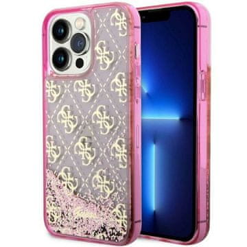Guess Ovitek Liquid Glitter 4G za iPhone 14 Pro, roza