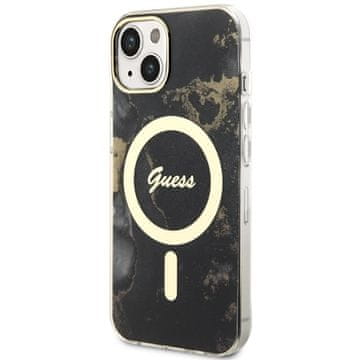 Guess GUESS HARDCASE OVITEK ZA IPHONE 14 PLUS 15 PLUS ZA MAGSAFE GOLDEN MARMOR