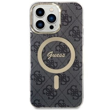Guess GUESS OVITEK ZA IPHONE 14 PRO MAX 6.7 HARDCASE ZA MAGSAFE 4G ČRN