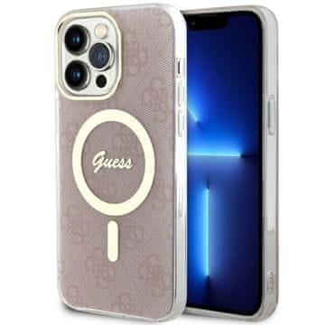 Guess Ovitek Hardcase 4G MagSafe za iPhone 14 Pro Max, roza