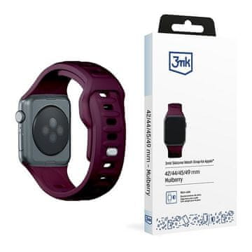 3MK Silikonski pašček za Apple Watch 42mm temno vijoličen