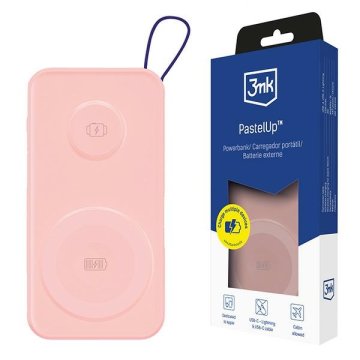 3MK Prenosna baterija PastelUp 10000mAh 22,5W MagSafe za Apple Watch roza