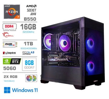 PCX Računalnik Exton R7 5700X 16GB 1TB RTX5060 W11